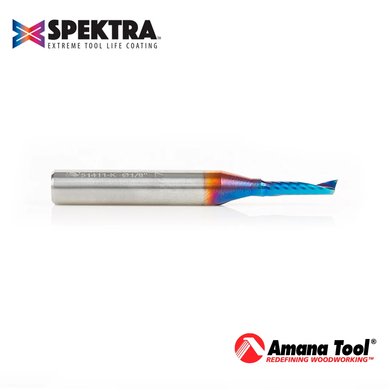 51411-K – Fresa CNC espiral ascendente | Plástico | 1/8" | Acabado espejo - Imagen 2