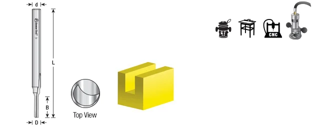 HSS1503 (Bajo pedido: 10-12 días) – Fresa HSS de un solo filo 3/16" | Para plásticos - Imagen 5