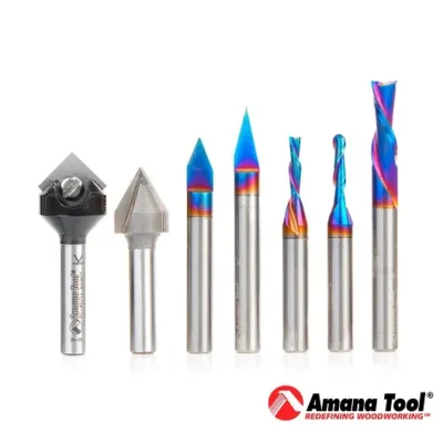 KIT AMS-227 (Bajo pedido 10-12 días Aprox) - Juego de 7 Fresas CNC, mango de 1/4 pulgada