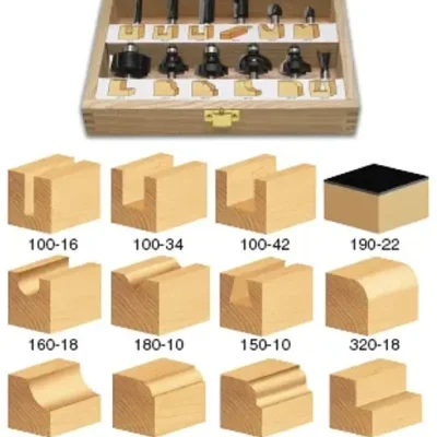 Timberline TRS-120 (Bajo pedido 10-12 días Aprox) - Juego de 12 fresas de metal duro con mango de 1/4 de pulgada